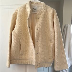 Abercrombie & Fitch Cream Bomber Jacket